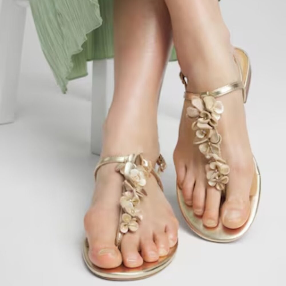 Sioux Flower T-Strap Sandals